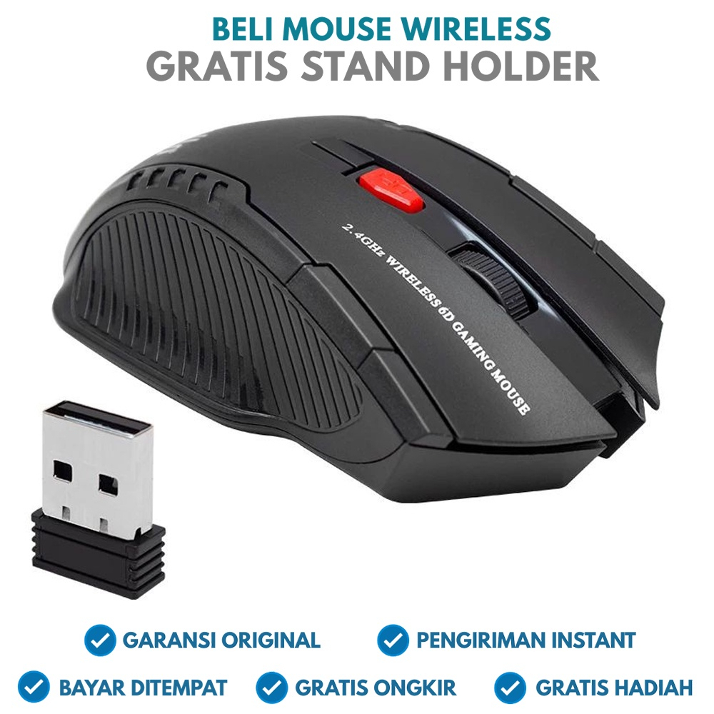 Mouse Gaming Wireless Tanpa Kabel Silent Ergonomic Wireless Gaming Mouse Murah