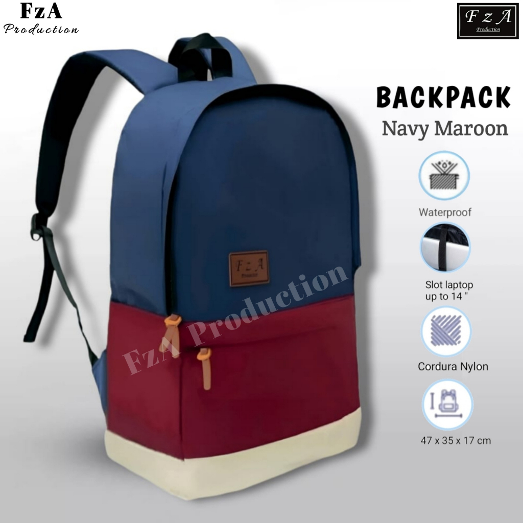 FzA Official - Tas Ransel Distro Original Casual pria Wanita / Tas Ransel Laptop / Backpack Sekolah Kuliah Distro Original Tas Punggung Laptop - NMSL