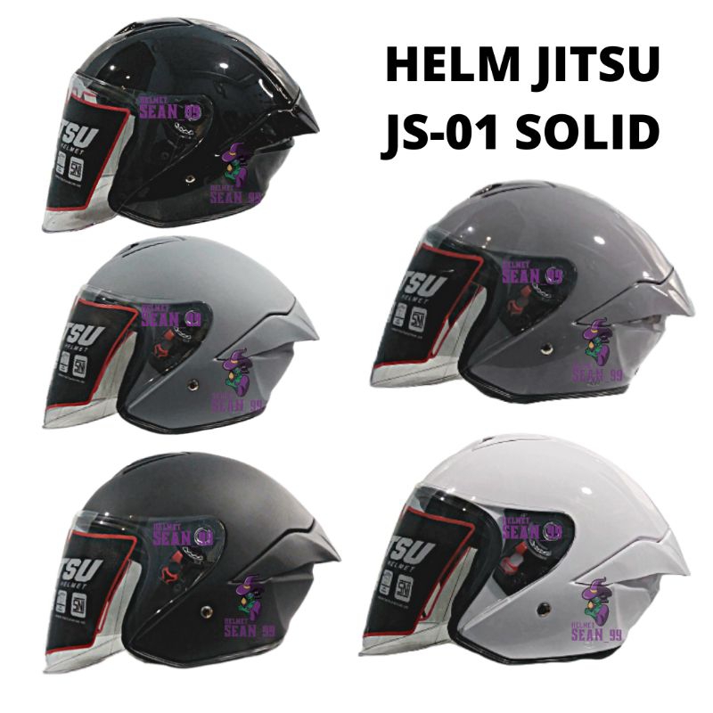 HELM JITSU JS1 SOLID HALF FACE ORIGINAL SNI