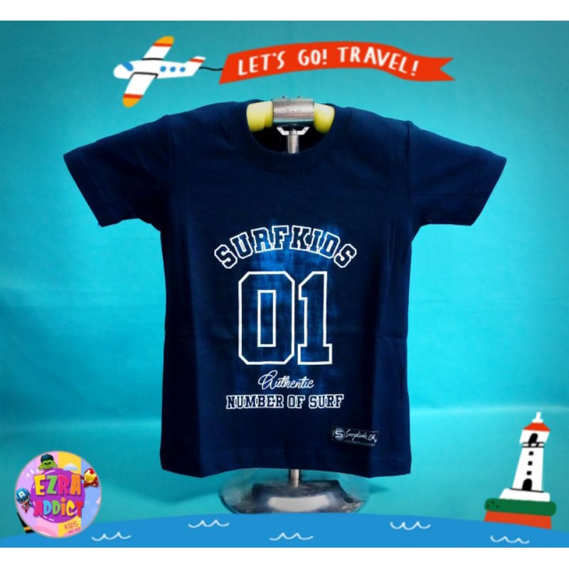 ORIGINAL Surfkids - Umur 1 2 3 4 5 6 7 8 tahun - Baju Distro Anak - Surfkids Navy - Kaos Distro Anak