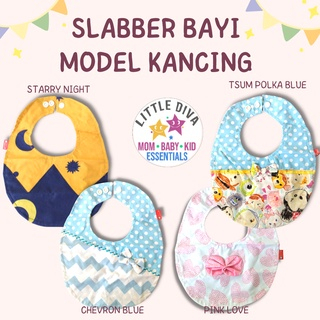 Slabber Kancing BOY / GIRL Baby akachan Slabbers Celemek Makan Bayi Sluber Slaber Cater bib bibs alt