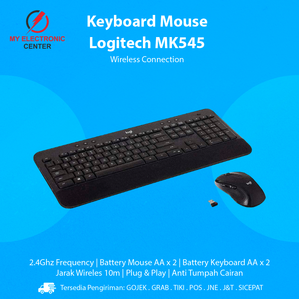 Keyboard Mouse Wireless Logitech MK545 Komputer PC Laptop Notebook