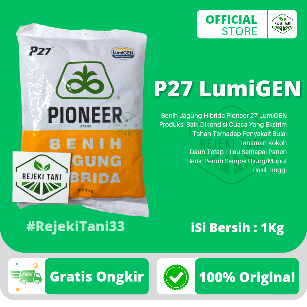 Benih Jagung Hibrida PIONER P27 Gajah Lumigen 1kg