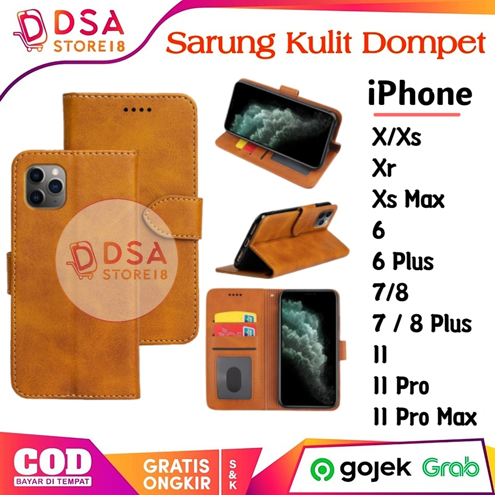 Case iPhone X Xs Max Xr 6 6+ 6 Plus 7 7+ 7 Plus 8 8+ 8 Plus 11 Pro Max Leather Case Flip Cover Walle