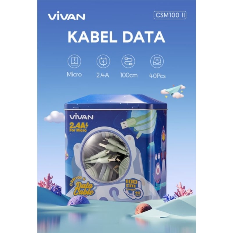 PER PCS KABEL DATA IPHONE X VIVAN CSL100 ii 100 % ORIGINAL 100CM - KABEL DATA IOS All Tipe Suport 5 6 6+ 7 7+ 8 8+ X XS XMax 11 11Pro 11ProMax 12 12Pro 12ProMAx 13 13Pro 13ProMax 13Mini