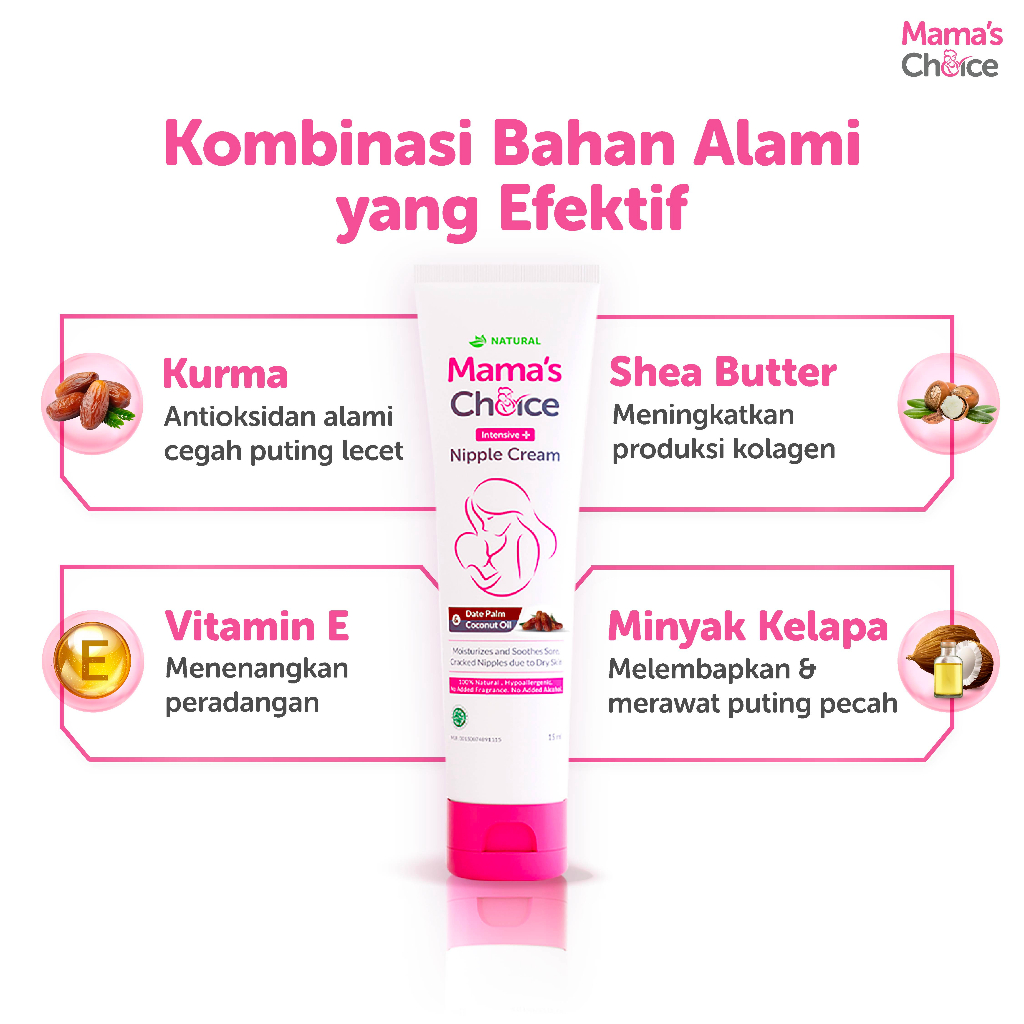 Obat Krim Puting Lecet - Intensive Nipple Cream Mama's Choice  (Krim Puting Lecet Halal & Food Grade - Aman untuk Bayi - Terdaftar BPOM) Image 7