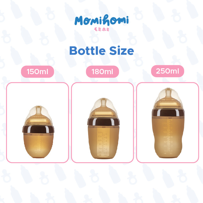 MOMI HOMI S05 Premium Botol Dot Silikon 150ml / 180ml / 250ml Botol Susu Bayi Wide Neck Silicone Food Grade Tahan Panas wideneck