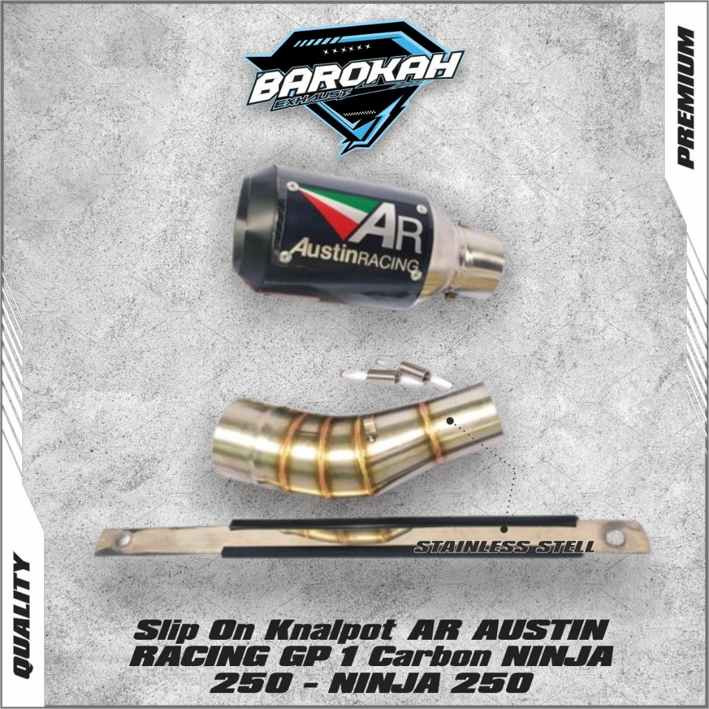 Slip On Knalpot AR AUSTIN RACING GP 1 Carbon NINJA 250 - NINJA 250 FI plug n Play