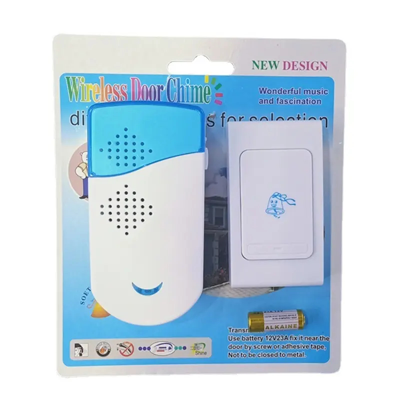 BEL PINTU RUMAH BIRU WIRELESS DOOR REMOTE BELL PAGAR RUMAH TANPA KABEL