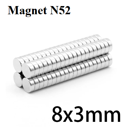 Magnet Neodymium 8x3mm 8x3 mm 8 x 3 Putih Bulat koin N52 Kuat neodimium Super Kuat Strong