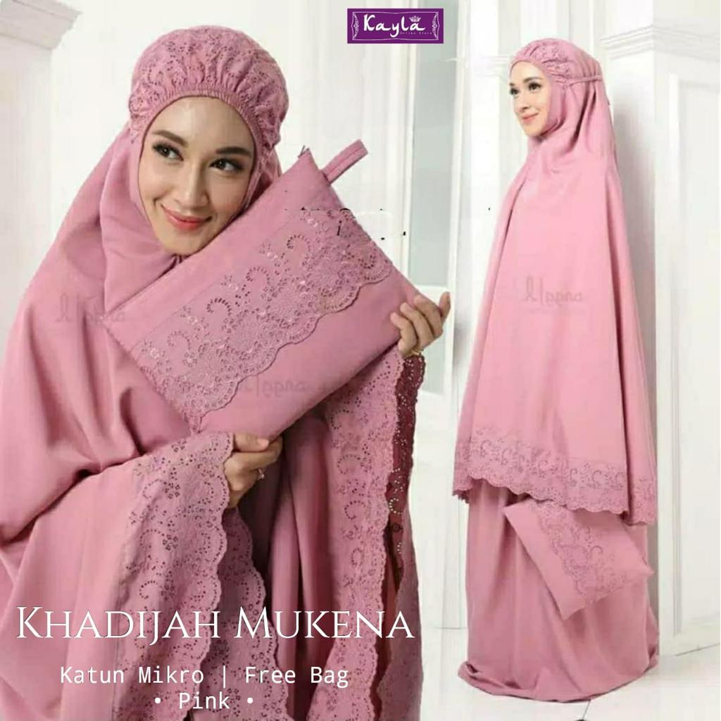 KHADIJAH MUKENA PERLENGKAPAN SHOLAT BY KAYLA KATUN MIKRO POLOS PASTEL COLOR