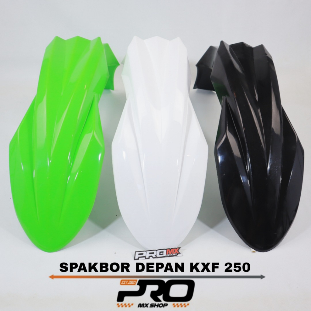 SPAKBOR DEPAN KXF 250 HITAM HIJAU PUTIH SLEBOR DEPAN KX 250 PNP KLX150