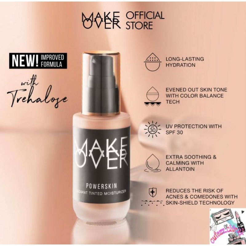 ☃️Cutezz_Ching1☃️Make Over Powerskin Radiant Tinted Moisturizer 40ml
