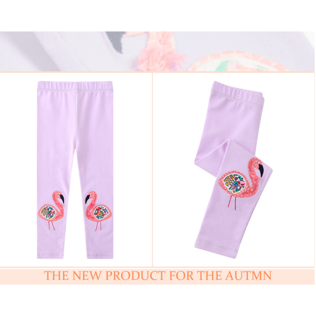 babyfit [3-8thn] celana legging anak perempuan LILAC FLAMINGO import ydm-0404