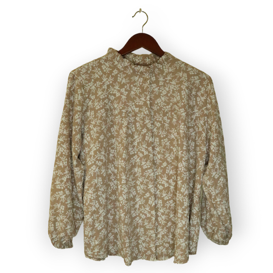 Atasan Kemeja Blouse Crinkle Motif Bunga