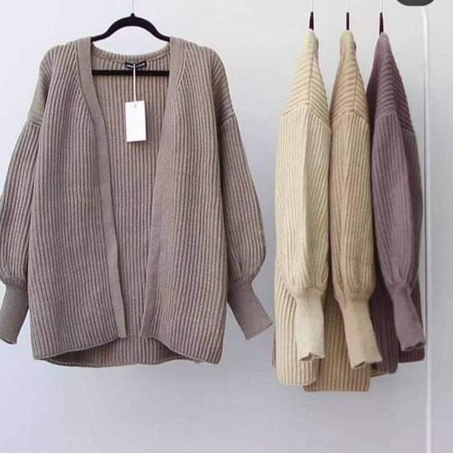 cardigan rajut tangan balon