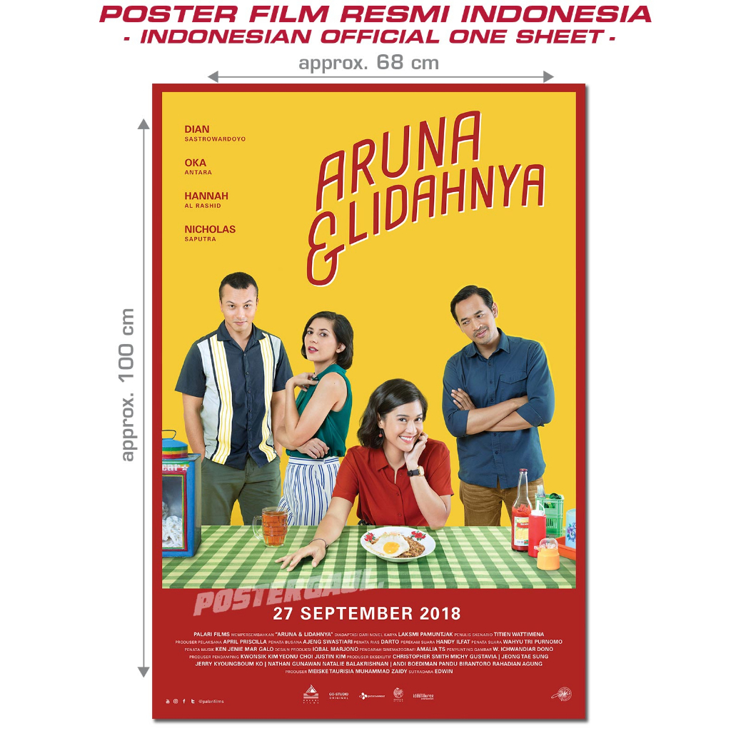 Poster Film ARUNA DAN LIDAHNYA - original Indonesian one sheet Style B, ukuran 68 x 100 cm