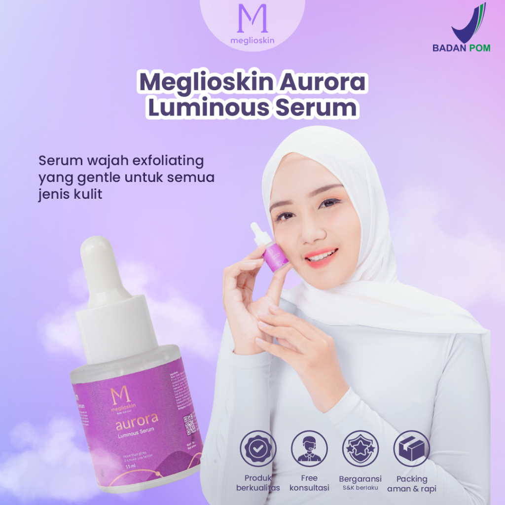 Serum Glowing | Aurora Luminos Brightening Serum Wajah | 15ml  | Exfoliating Skincare | Mencerahkan 