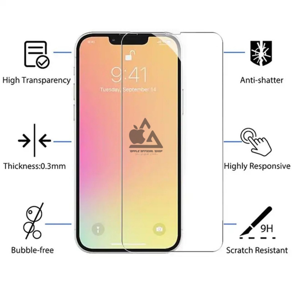 Tempered Glass Bening HD iPhone 14 PRO MAX PLUS 13 PRO MAX 12 PRO MAX Mini 11 PRO MAX XR X XS MAX 7 7+ 8 8+ SE 2 3 6 6+ 6S 6S+ Tglass Tempred Glass Clear HD Bening Screen Guard Protector Anti Gores Kaca Film