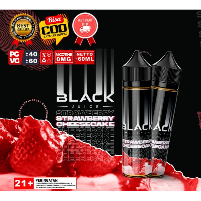 BLACK LIQUIDD 60ML RASA STRAWBERRY CHEESECAKE Liquid Freebased 0mg