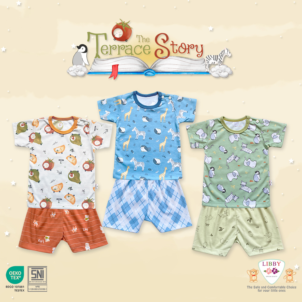 Libby Baby Setelan Oblong Pendek motif  BEN VOYAGE/Baby Collection/Summer Games SML - Libby baju bayi Setelan mix/Piyama anak/Piyama bayi The Enchanted Wild - Libby The Enchanted Wild