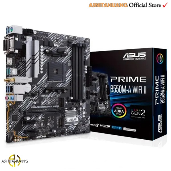 Asus Motherboard AMD PRIME B550M-A WIFI II Socket AM4 DDR4 microATX