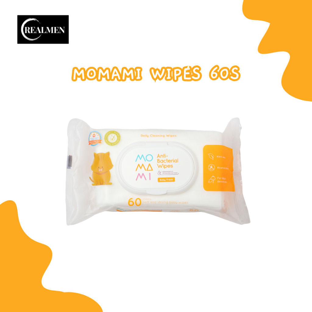 Momami Baby Antibacterial Wipes - Tisu Basah Anti Bakteri Bayi (60 Lembar) TISU BASAH BAYI/ HALAL / BPOM