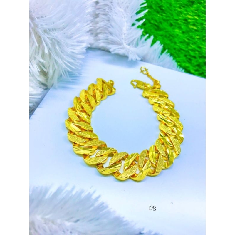 Gelang rantai wanita cop 916 lapis emas import 01049