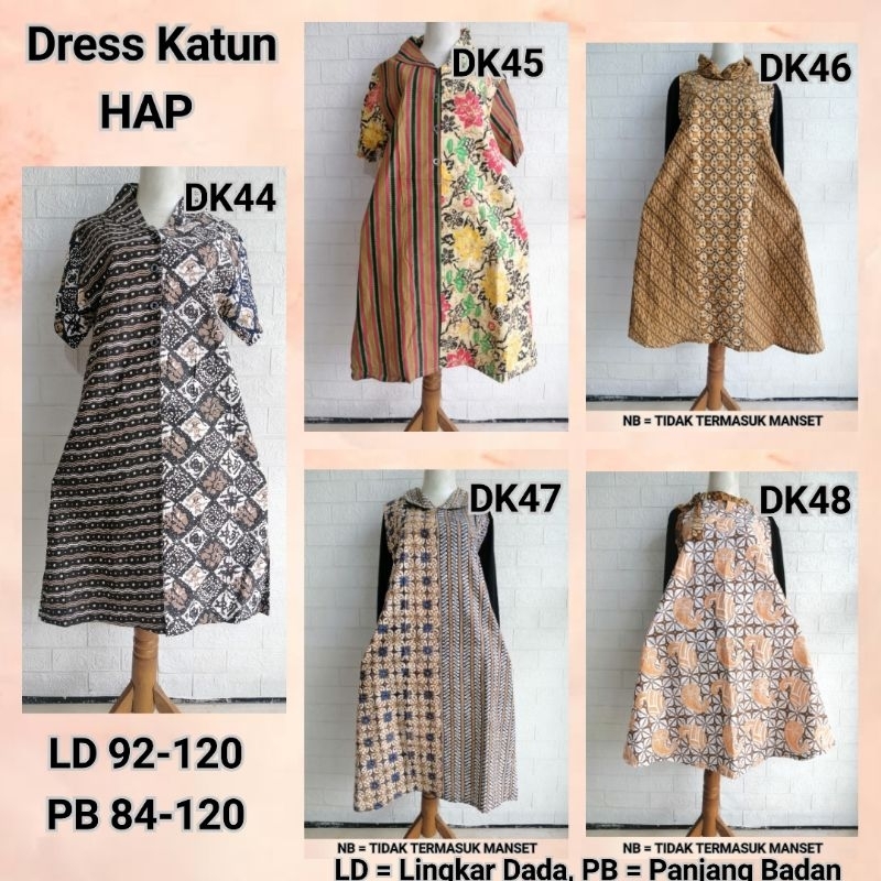 ANEKA DRESS BATIK KATUN HAP RIJEK SABLON ADEM(HARAP DIBACA SEBELUM MEMBELI)