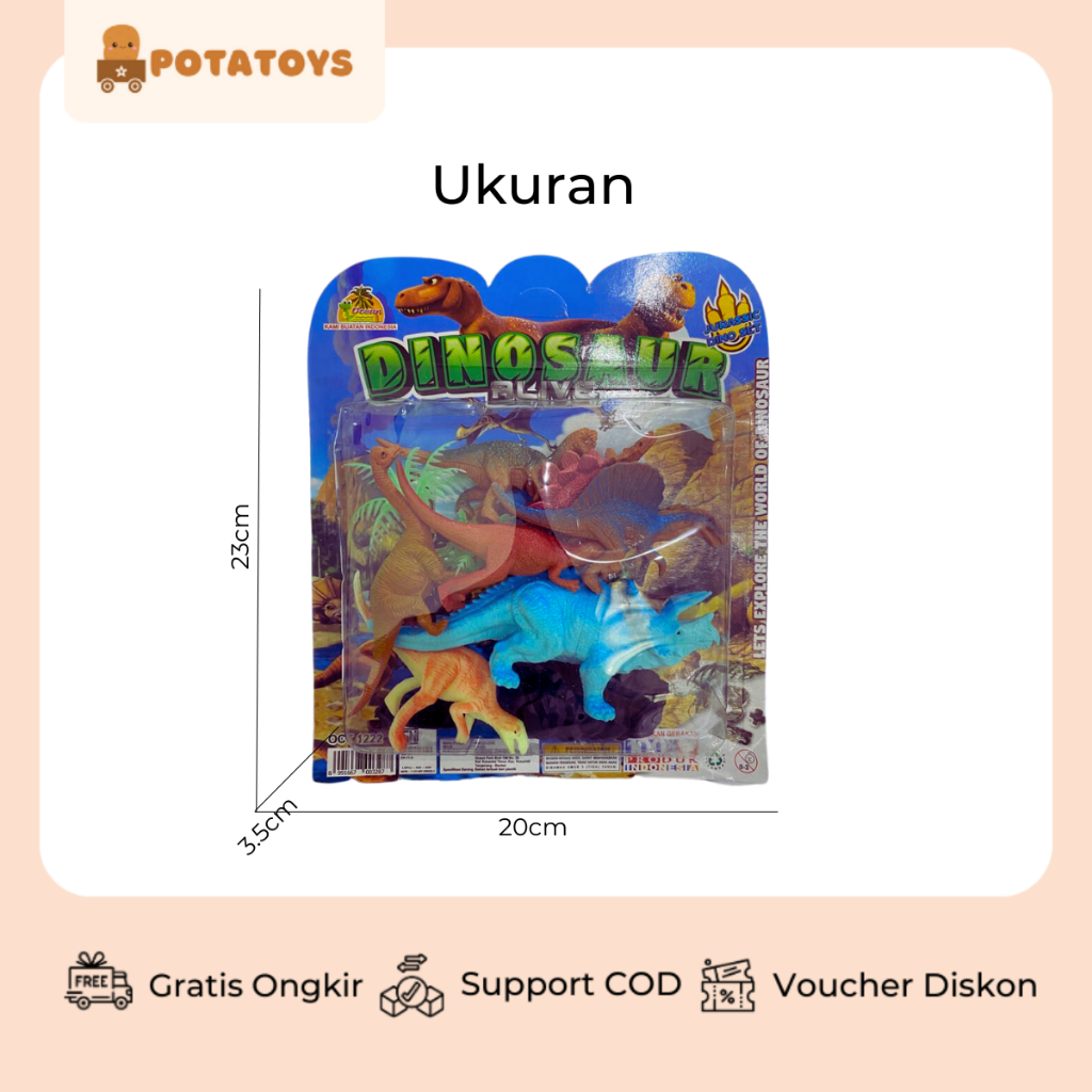 [ Potatoys ] Dinosaurus Alive / Mainan Dinosarurus Action Figure / Miniature Dinosaurus Bahan Karet