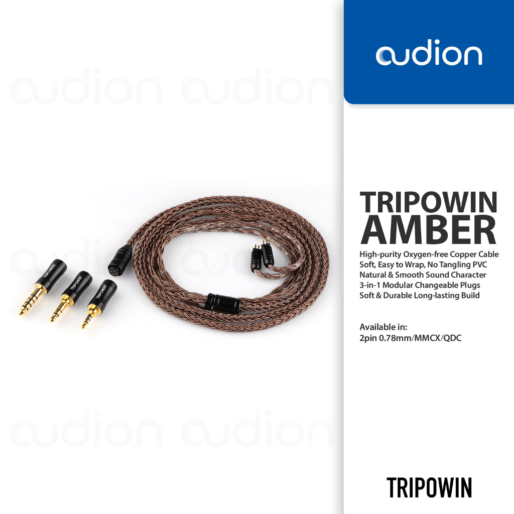 TRIPOWIN AMBER High-purity 32AWG OFC 3-in-1 Modular Upgrade IEM Cable