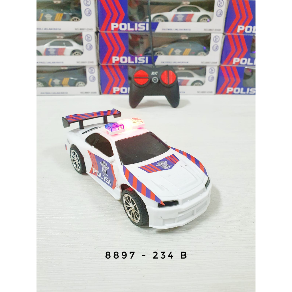 Mainan Remote Control Mobil Polisi RC Car Police Mini Nyala Lampu