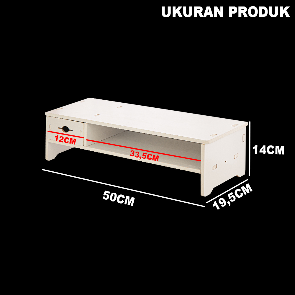 Stand Meja Monitor Rak Susun Laci Penyimpanan Desktop Table Organizer - LC080