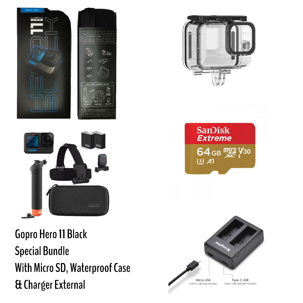 Gopro Hero 11 Black Special Bundle With Micro SD Waterproof Charger
