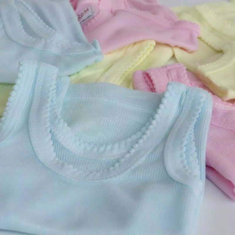 6 Pcs Size S Singlet Anak Warna (0-6 bulan)
