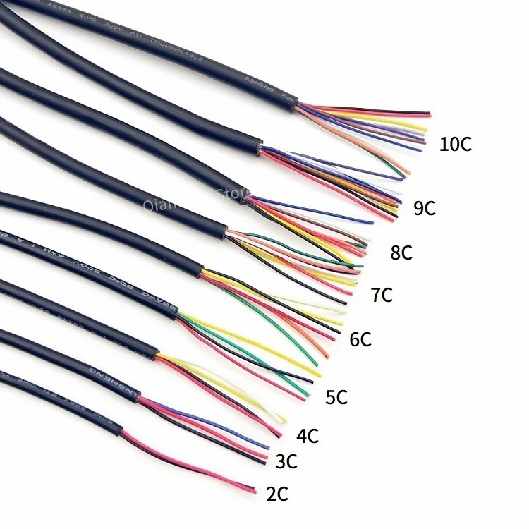 Velopiii67 Kabel Serabut Awg24 Multicore Isi 12 10 8 6 4 3 2 Jalur Kabel Data 1M
