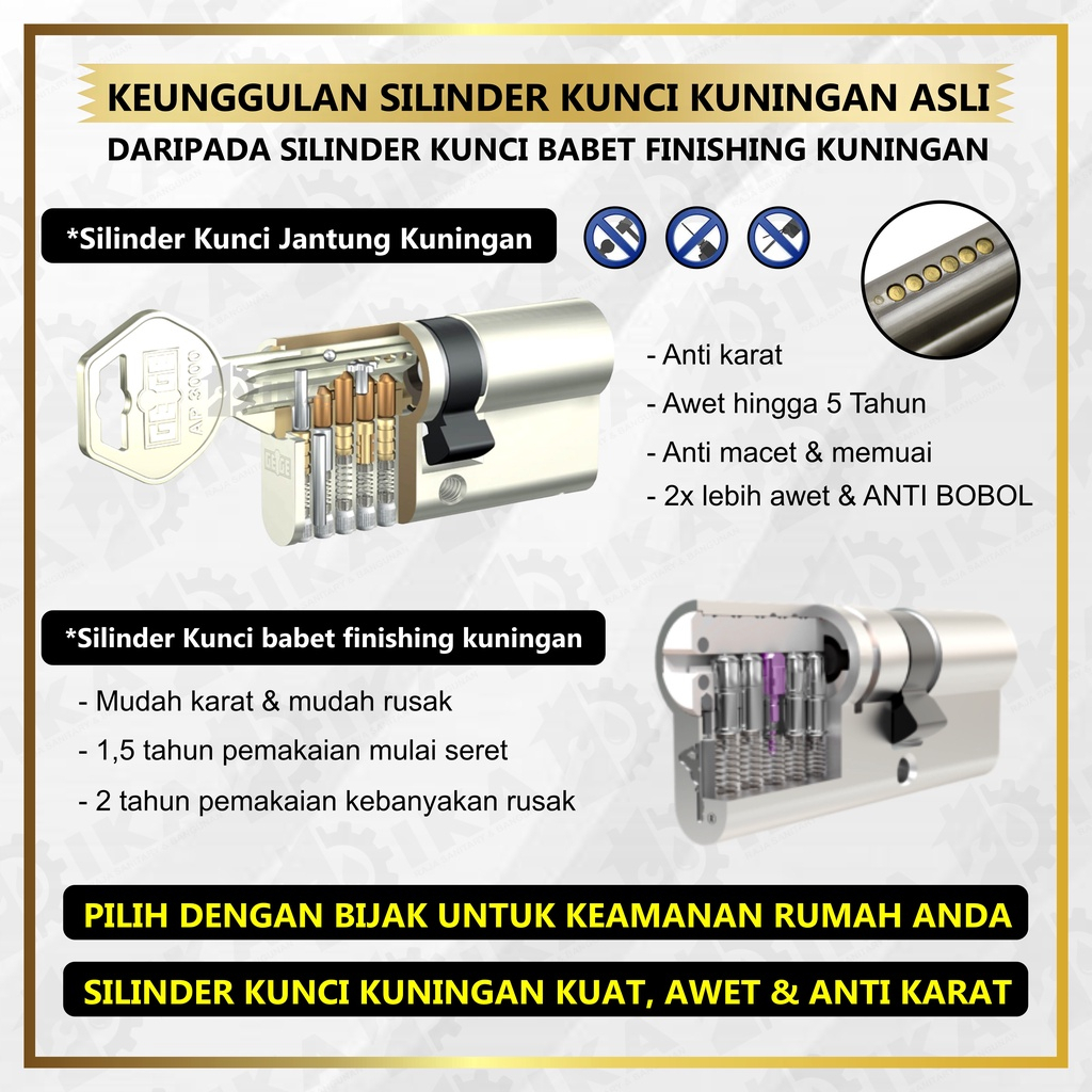 Silinder kunci pintu Bellucci Morechi Estillo computer bagus murah ANAK KUNCI 3/ 4 / 5pcs 60mm Isi silinder kunci pintu besar computer