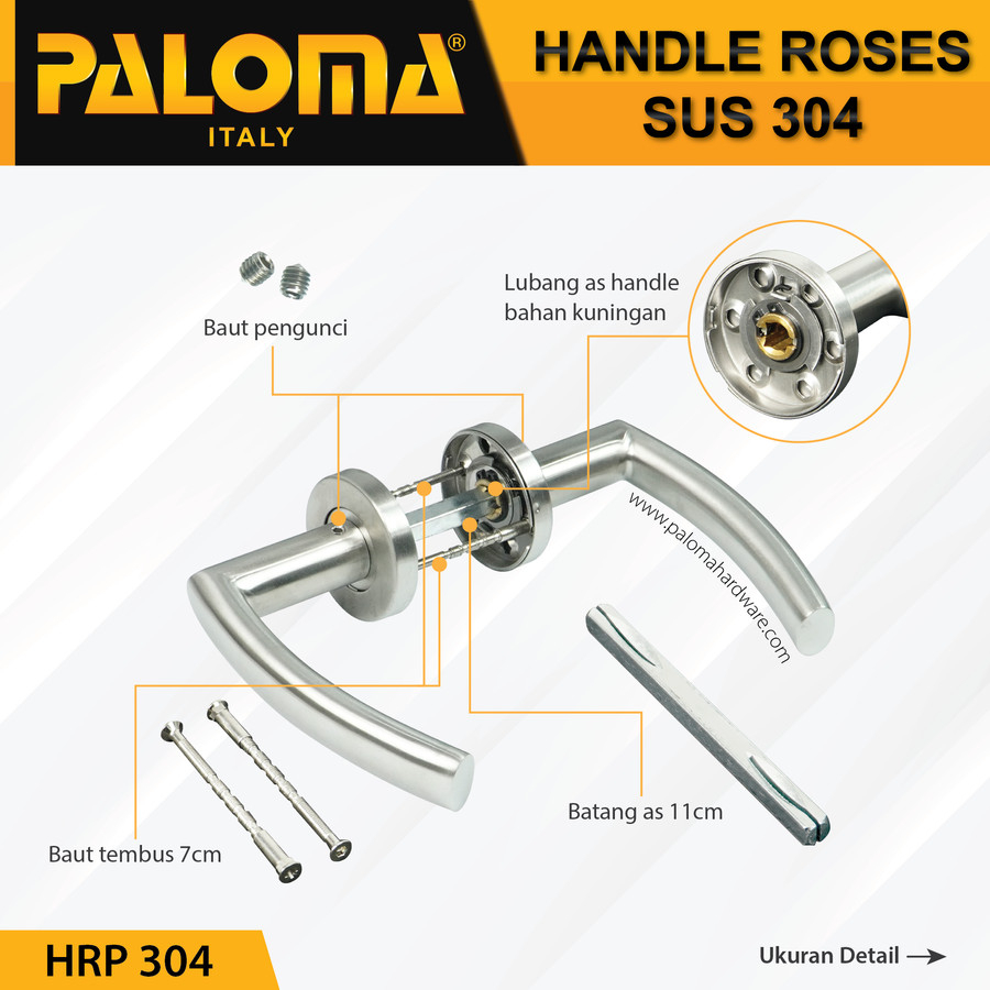 Handle Pintu Roses PALOMA HRP 304 LHT BARCA SS