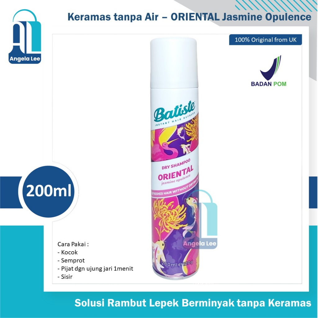 Batiste Dry Shampoo Shampo Kering Semprot rambut lepek berminyak 200ml keramas tanpa air