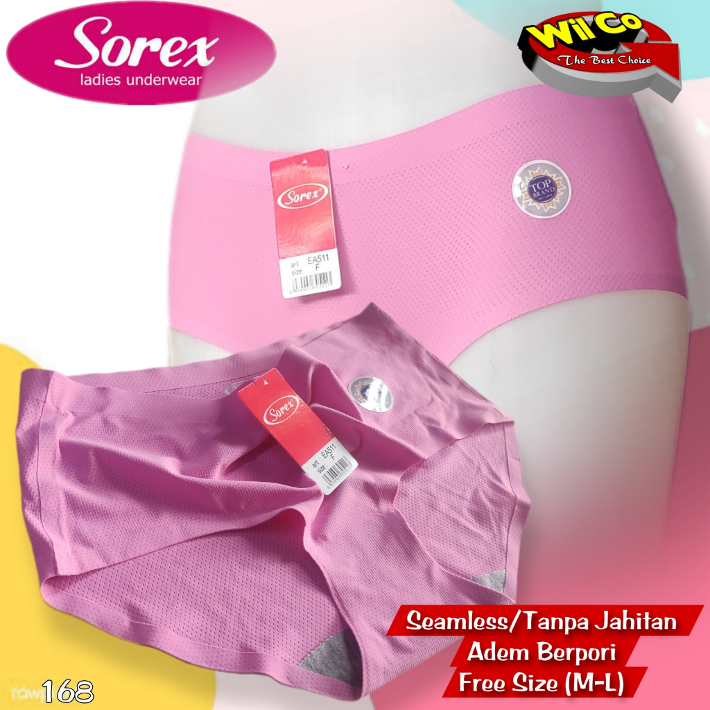 K168 - (Harga Per 1 Potong) CELANA DALAM WANITA PAKAIAN WANITA PAKAIAN DALAM SOREX SAMLESS FREE SIZE