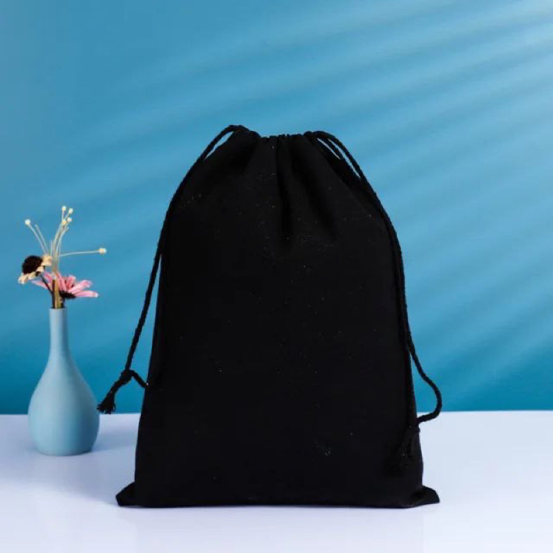 Pouch serut drawstring pouch tas serut double suede bludru halus ukuran besar bisa untuk souvenir hampers parcel lebaran