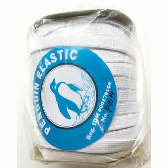 karet elastis 1cm penguin putih per roll - KARET PENGUIN P10A