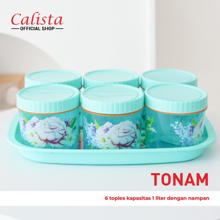 6 PCS TOPLES CALISTA TONAM + 1 NAMPAN MOTIF BUNGA TOPLES SPESIAL LEBARAN WARNA,TOSKA,PINK,HIJAU,UNGU