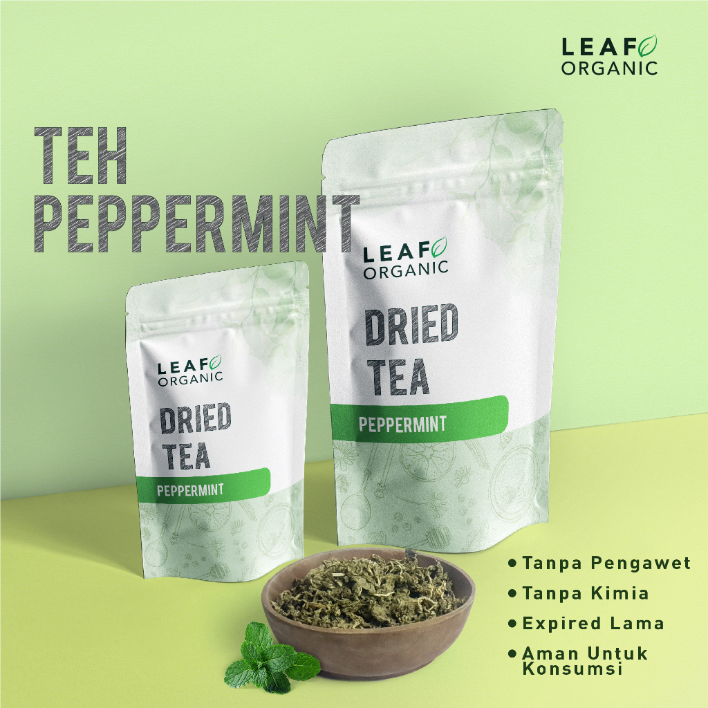 

Teh Daun Peppermint Kering LEAF ORGANIC Dried Tea Mint Premium Kering Murni Organik