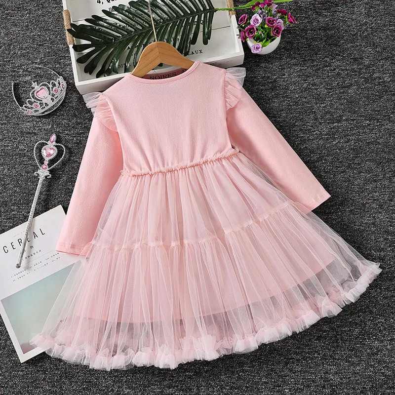 Dress Anak Perempuan Gambar Stella Lou Premium Quality Lengan Panjang Dress Anak Korean Style Tangan Panjang Baju Terusan Anak Hijab Dress Anak Impor Baju Anak Murah