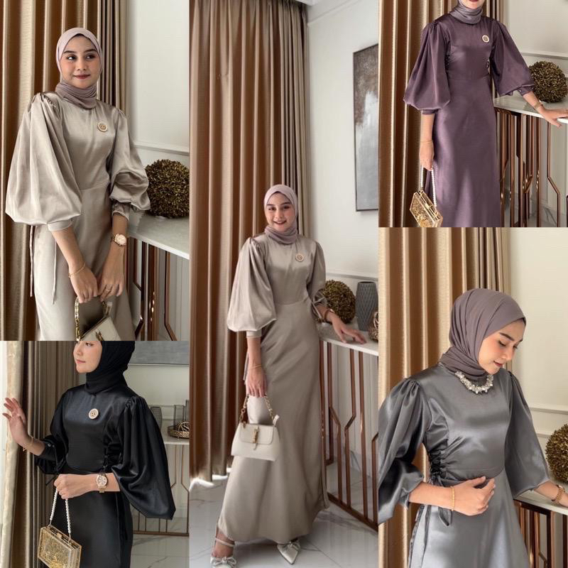 LYODRA DRESS MAXMARA SILK TALI PINGGIR // DRESS KONDANGAN WANITA MEWAH // GAMIS LEBARAN VIRAL 2023 // DRESS WANITA TERBARU DAN MURAH // DRESS LENGAN BALON KEKINIAN