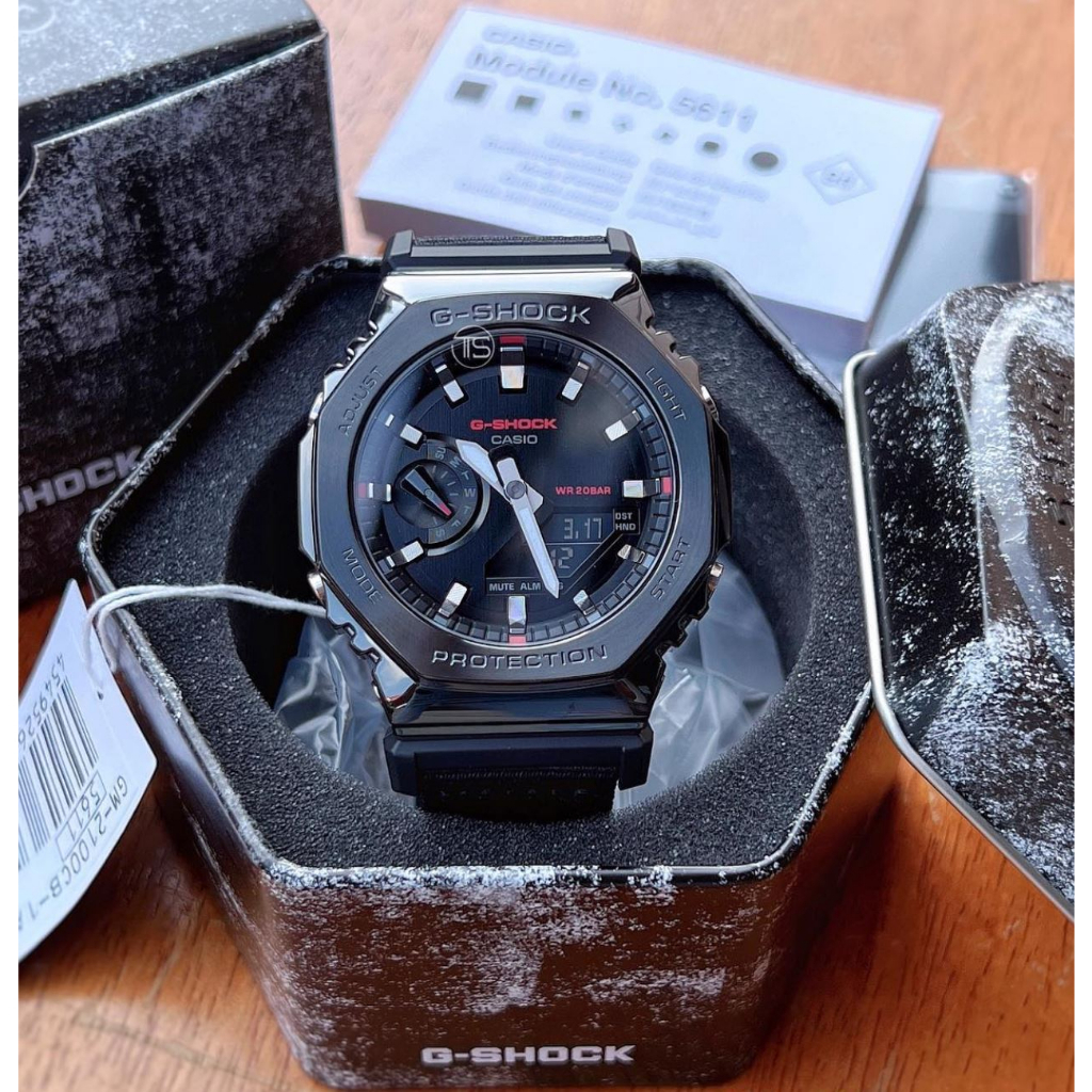 Jam Tangan G-Shock CasiOak With Fabric Strap Metal Face GM-2100 GM-2100CB-1A NATO