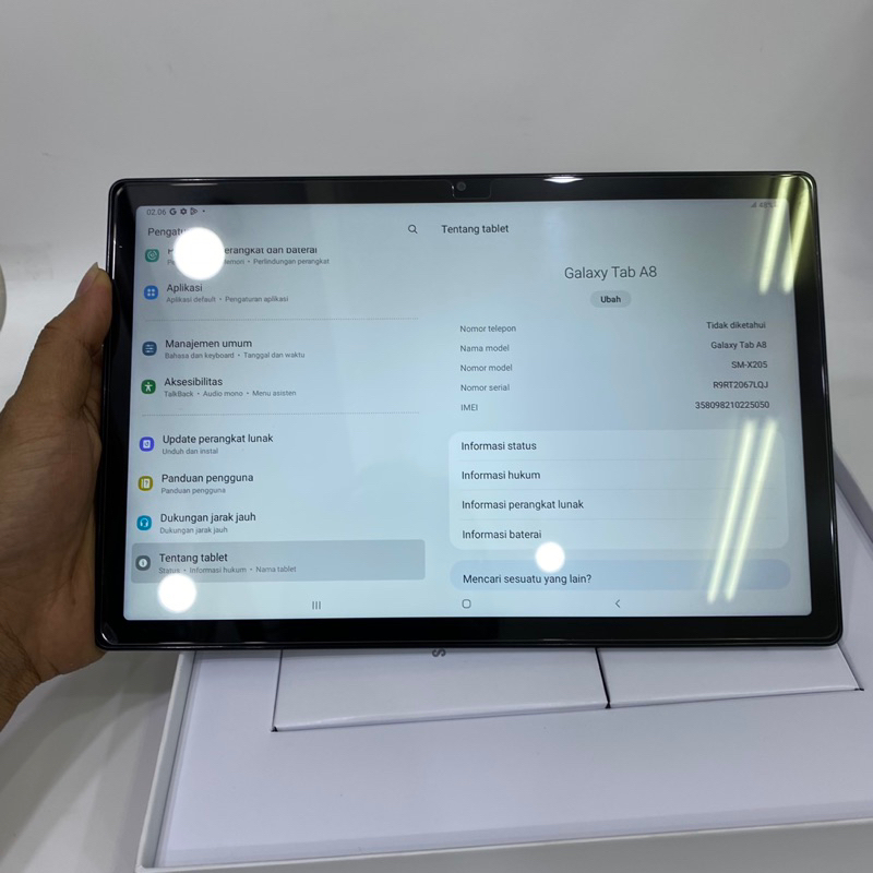 Samsung Tab A8 2022 4/128gb wifi dan wifi cell