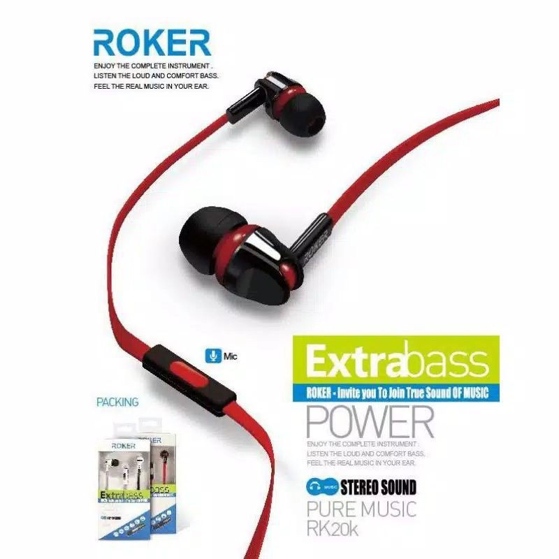 [SO] Hf Handsfree Headset Roker RK20K Extra Bass