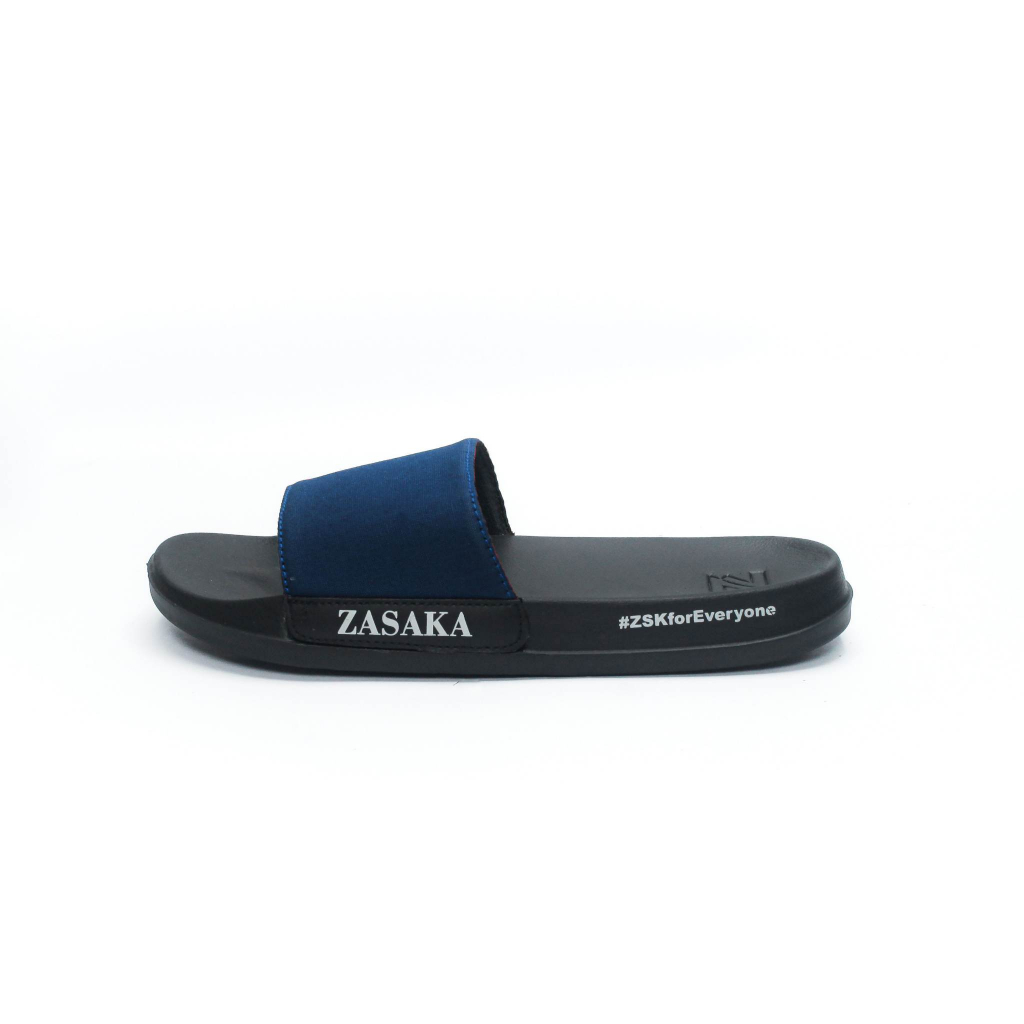 ZASAKA - Canvas Navy Sandal Slide Slip On Pria